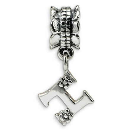 - Lex & Lu Sterling Silver Reflections Letter H Dangle Bead