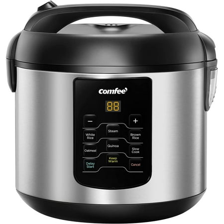 

Rice Cooker 6-in-1 Stainless Steel Multi Cooker Slow Cooker Steamer Saute and Warmer 2 QT 8 Cups Cooked(4 Cups Uncooked) Brown Rice Quinoa and Oatmeal 6 One-Touch Programs