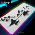 thumbnail image 1 of Black And White RGB Laptop Gamer Mousepad Gaming Mouse Pad Mountain Serenity Large Rug Keyboard 100x50 LED Desk Mat With Backlit, 1 of 5