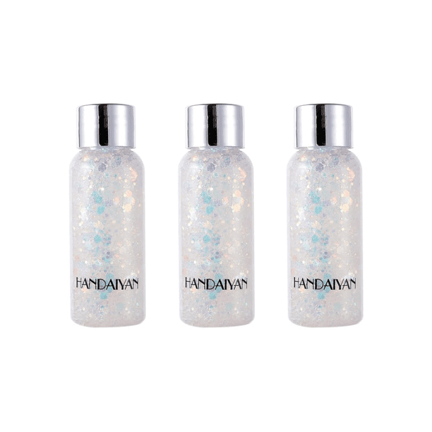 3 Pzs Body Glitter Maquillaje Cabello Cuerpo Brillos Colores