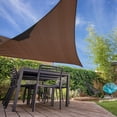 thumbnail image 2 of Triangle Sun Shade Sail 12 x 12 x 12 Ft UV Block Fabric Dark Brown, 2 of 5