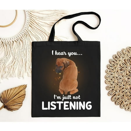 vintage Rhodesian Ridgeback Dog I Hear You Tote Bag Short Sleeve Crew Neck-TH23503