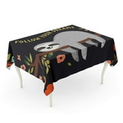 KDAGR Follow Your Dreams Sloth Cute Baby Tree Cartoon Tablecloth Table Desk Cover Home Party Decor 52x70 inch