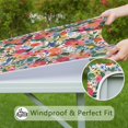 thumbnail image 6 of Wrinkle-Free Elastic Tablecloth with Floral Design, Square 34x34 Inch Polyester for Kitchen or Picnic Use, 6 of 6