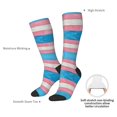 thumbnail image 5 of Women's Knee High Socks Transgender Pride Flag Outdoor Casual Tube Socks, 5 of 7