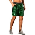 thumbnail image 4 of INSPIRE CHIC Argyle Sequin Shorts for Men's Metallic Elastic Waist Disco Shiny Hot Shorts with Pocket 28 Green, 4 of 5
