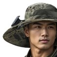 thumbnail image 3 of Sombrero Enfriamiento para El Hombres Con 2 Ventiladores Solares Montar Al Aire Libre Senderismo Pesca, 3 of 9