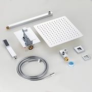 Cobbe Shower Set 12-inch Rainfall Shower Head with Handheld Sprayer Shower system for Bathroom Rough-in Valve Body and Trim Included Chrome