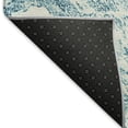 thumbnail image 7 of HomeRoots 676802 5 x 8 ft. Teal & Ivory Abstract Transitional Washable Machine Made Rectangle Area Rug with UV Protection, 7 of 7