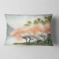 thumbnail image 2 of Designart Trees with Flowers Near River - Landscape Printed Throw Pillow - 12x20, 2 of 5