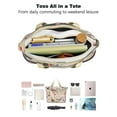 thumbnail image 4 of Tote Bag for Women - Pug Dogs with Flowers Shoulder Bag - Large Utility Work Duffle Bag with Zipper Handbag for Travel, Work, Sprots, 4 of 5