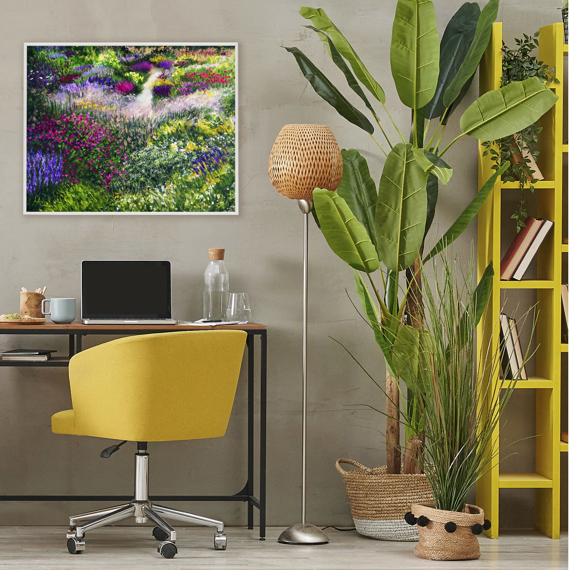 Stupell Industries Breath Of Spring Meadow White Framed Giclee Art, design by Lee Ann Zirbes