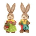 thumbnail image 3 of 2x Figura de conejo de primavera Adornos de conejito de Pascua tejidos Recuerdo Tejido artificial estilo A, 3 of 9