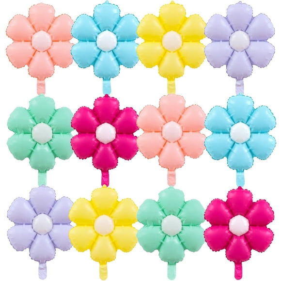 Globos Elaliyi 12 PCS Margarita Multicolor de Papel Aluminio 50x40 cm