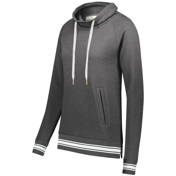 Holloway M Ladies All-American Funnel Neck Pullover Carbon Heather/White 229763