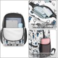 thumbnail image 4 of Police and Officer White Pattern 17" Waterproof Oxford School Backpacks for Teens, S-Shape Padded Straps, for School, Travel, Hiking, Camping, 4 of 5