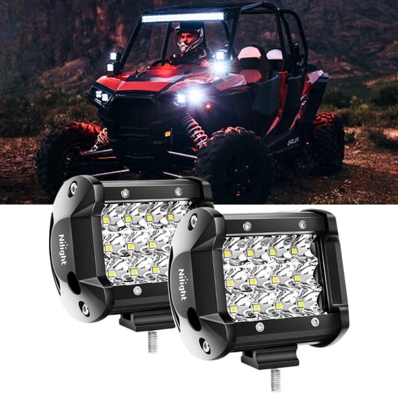 Nilight 2Pcs 4inch 36W Triple Row Spot Led Light Bar 3600LM Driving Fog Led off Road Lights for Trucks Jeep UTV ATV Marine Boat