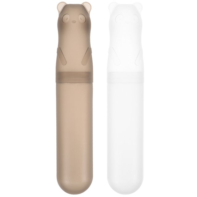Estuche para cepillos de dientes de 2 piezas, contenedor portátil para cepillos de dientes de viaje, estuche de almacenamiento para cepillos de dientes al aire libre