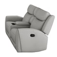 thumbnail image 2 of Cobe Manual Recliner Loveseat- 41 Inch- Center Console- Grain Gray Leather, 2 of 6