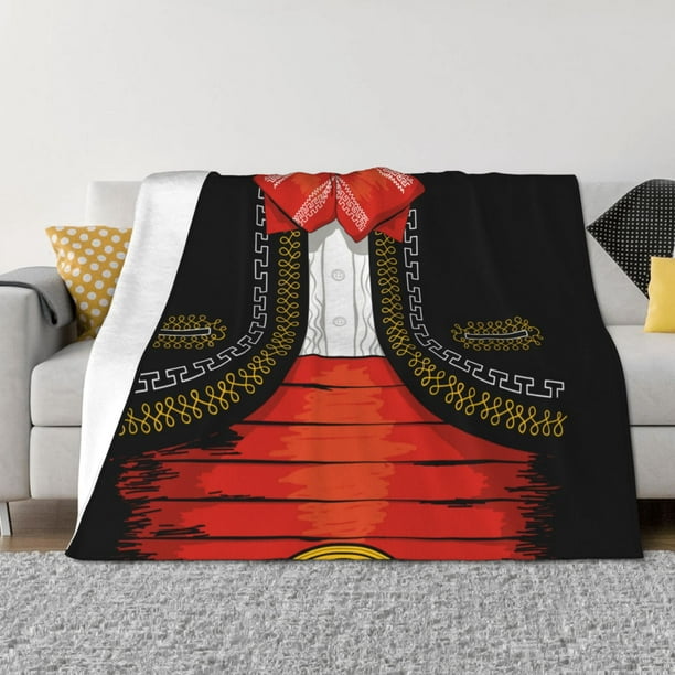Balery CHARRO SUIT Manta de Franela con Dibujo, Lujo Ultra Suave y Cálido, Antipelusa y Resistente a las Arrugas para Cama, Sofá, Camping -60"x50"