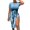 Sky Blue, variant on Aayomet Beach Dress Women Casual Fashion Short Sleeve Drawstring Slit Denim Print Dress,Dark Blue 3XL