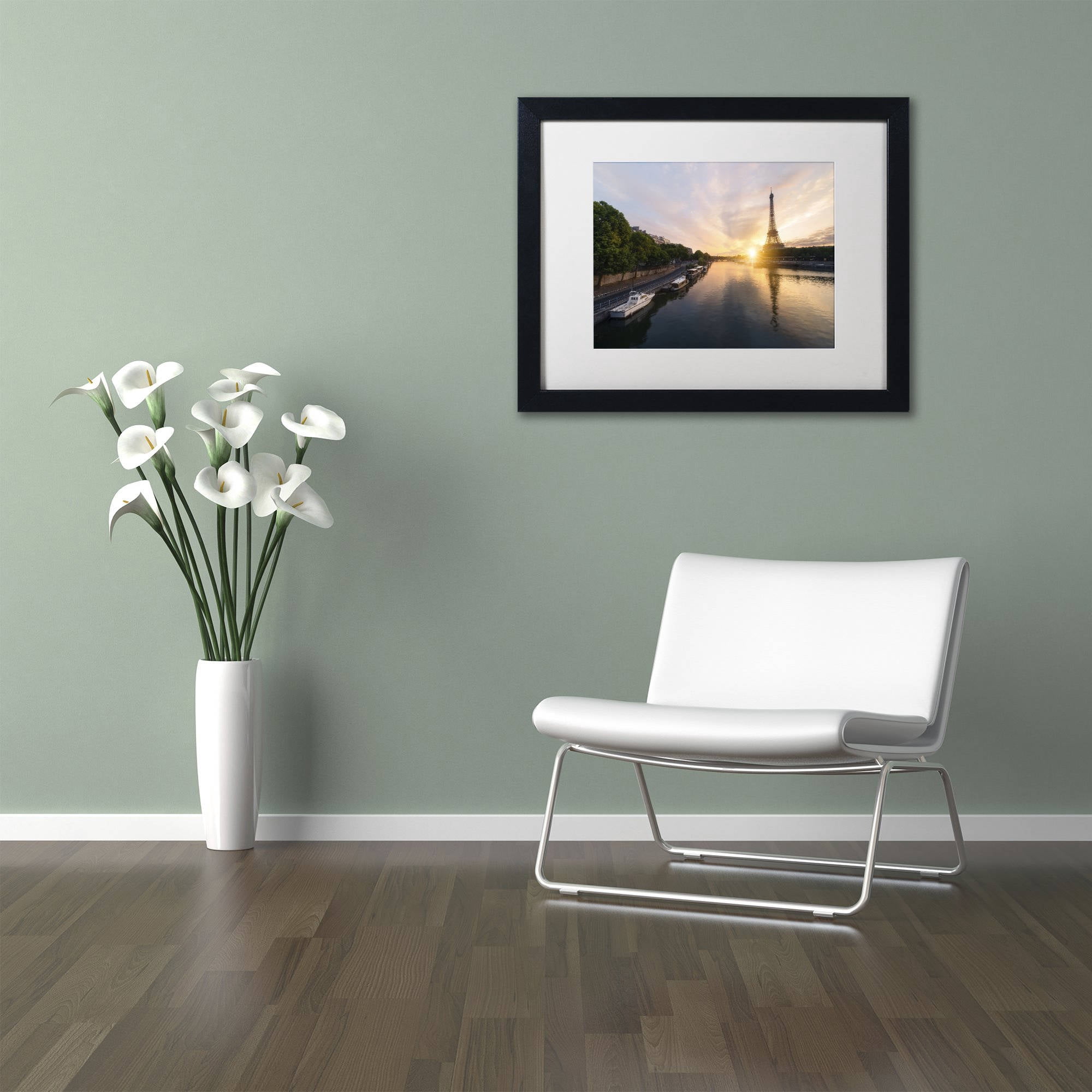Trademark Fine Art 'Stay Up Paris' Canvas Art by Mathieu Rivrin, White Matte, Black Frame