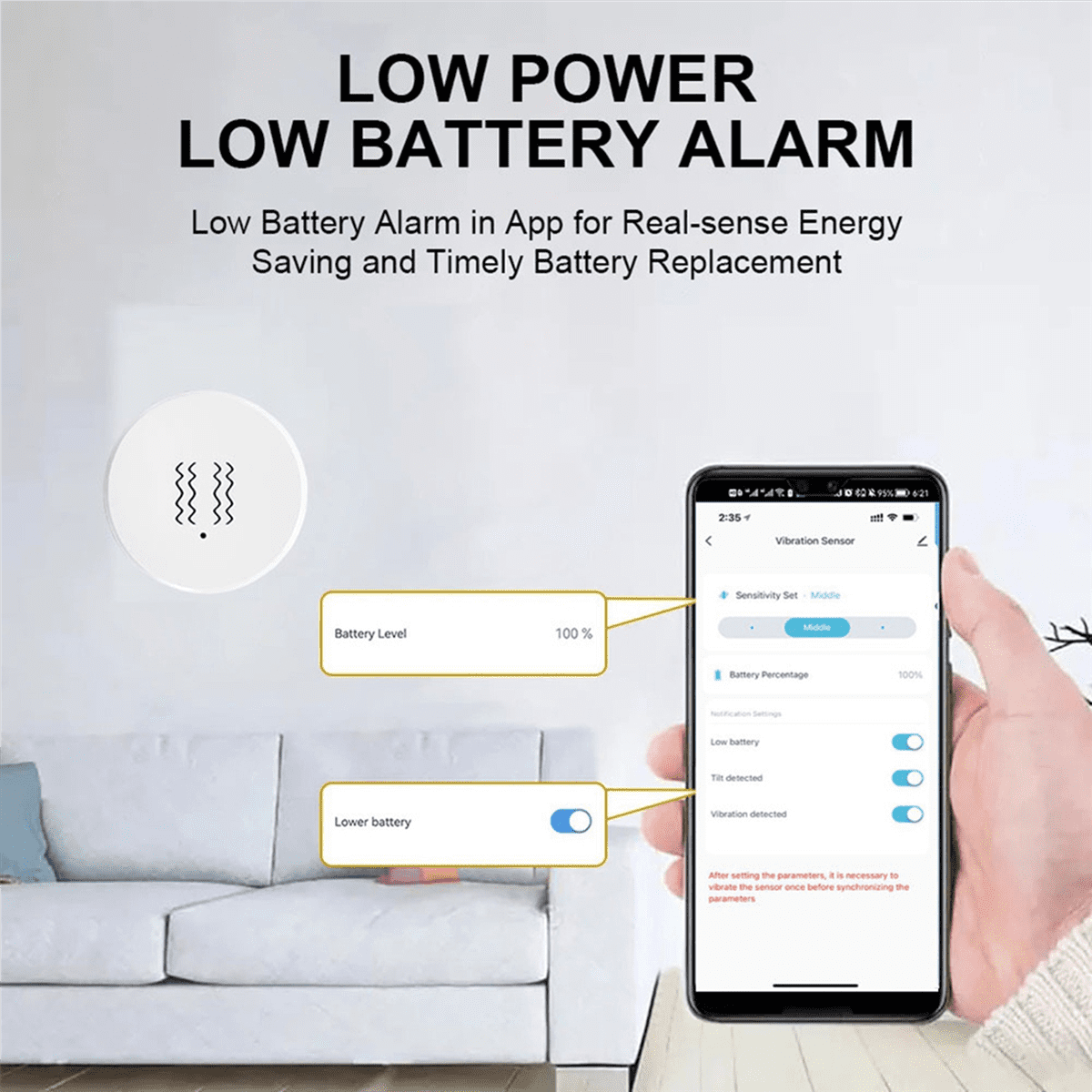 2X Tuya Zigbee Smart Vibration Sensor Tilt Detector Home Security Protection Smart Life App Real-Time Monitor Alarm,2x Smart Vibration Sensor,White