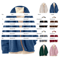 thumbnail image 4 of Women's Plush Fleece Jacket, Soft Warm Longline Coat, Solid Color Casual Outerwear, Relaxed Fit Comfortable Lounge Wear, Lightweight Thermal Winter Layer Blue M, 4 of 9