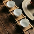 thumbnail image 5 of 4 Pack Coasters Bamboo Coasters Teacup Saucers Tea Accessories Sets Square Handmade Tea Cup Mat Placemats for Kungfu Tea,Coffee,Home Decor Gift and Kitchen Accessories,4.7x3.5inch, 5 of 6
