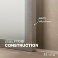 thumbnail image 3 of Eviva Sax 72" Brushed Metal Frame Bathroom Wall Mirror, 3 of 7