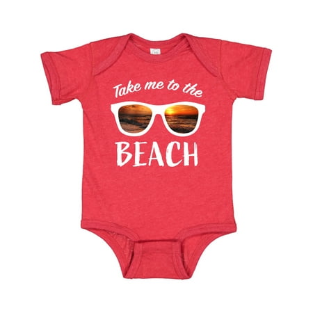 

Inktastic Take me to the Beach Sunglasses with Sunset in Lenses Gift Baby Boy or Baby Girl Bodysuit
