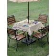 thumbnail image 5 of Square Outdoor Tablecloth with Umbrella Hole Spring Easter Outside Table Cloth Waterproof Patio Table Cover Retro Rabbit Cup Botanical Purple Leaves Zipper Tablecloths for Picnic Camping 60x60 Inch, 5 of 8