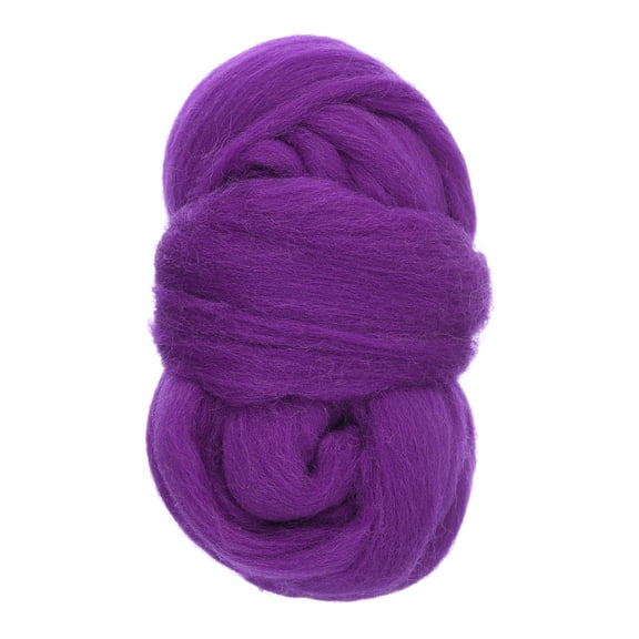 Uxcell Needle Felting Wool, 1.76oz Natural Fibre Wool Roving Yarn Wool Felting Supplies for DIY, Purple