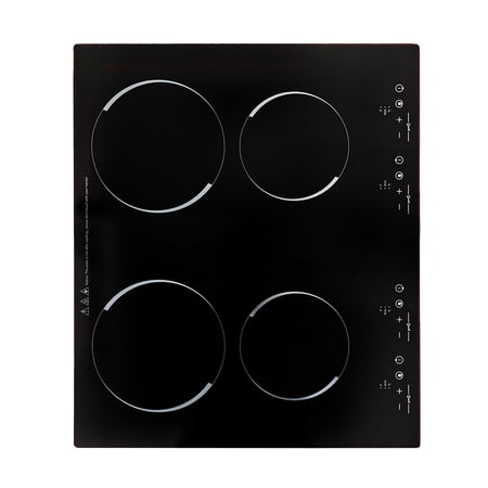 80-650°C/176-1202°F Electric Ceramic Cooktop 9 Heating Levels LED Screen 4 Burners Built-in Microcrystalline Panel 3000W 23.62*21.26in for Kitchens, Cabins, Snack Bars