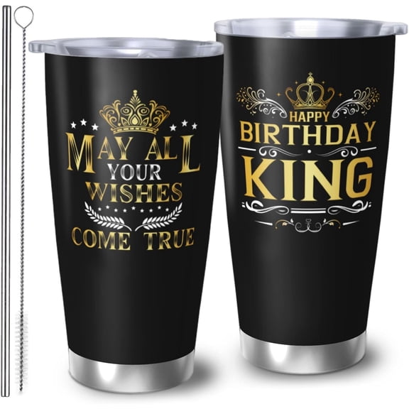 Birthday Gifts Tumblers for Men, Cool Present Men Tumblers, King Tumbler, 20oz Coffee Tumbler, My Man Gift for Him Travel Mug