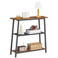 thumbnail image 5 of 30" Narrow Console Table, 3-Tier Small Entryway Table with Storage Shelves, Behind Couch Sofa Table, Hallway Table for Entryway, Foyer, Hallway, Living Room, Rustic Brown and Black, 5 of 7
