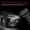 thumbnail image 4 of 130000 RPM High-Power Handheld Turbo Blower & Vacuum 2-in-1, 500W 50m/s Max Wind Speed, 4-Speed Adjustable, 2500mAh Rechargeable Battery, Aluminum Alloy Shell, Portable 840g Dust & Water Cleaning Tool, 4 of 7