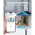 thumbnail image 2 of isYoung Smart Bird Feeder with Camera, 2.5K QHD Resolution, AI Identify 16000+ Birds, AI Auto-Capture & Motion Detection, IP65 Water-Resistant, 5W Solar Powered, Best Gift for Bird Lovers（Blue）, 2 of 9