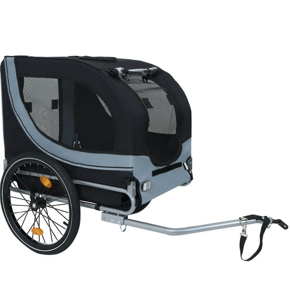 EVGTTI Dog Bike Trailer for Small to Large Dogs - 132LBS Capacity, Foldable with Quick Release Wheels, Waterproof Design & Safety Flag, Fits 22-28" Bikes