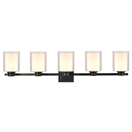 Design House 556175-BLK Oslo Vanity Light Fixture Matte Black 5-Light