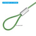 thumbnail image 2 of 3.3Ft 1.5mm Dia Safety Cable Lock Steel Stage Lighting Security Wire Rope, Green 6 Pack, 2 of 6