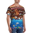 thumbnail image 2 of Qekee Animals On Noah's Ark2 Classic Fit T-Shirt Men's Shirt Men's Tight Short Sleeves for Exercise, Running, Mountaineering - Animals On Noah's Ark2, 2 of 9