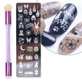 thumbnail image 2 of opvise 1Set Nail Stamping Plate Shiny Effect DIY Nail Transfer Print Template for Makeup, 2 of 8