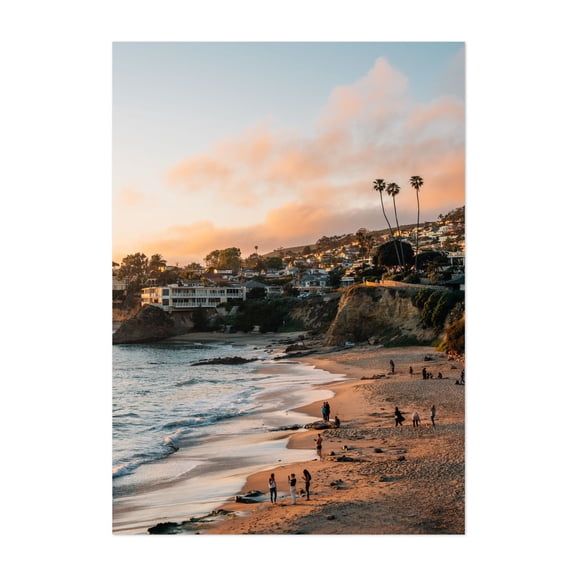 Heisler Park Sunset 01 - Laguna Beach California Photography Unframed Wall Art Print 5 x 7 inches