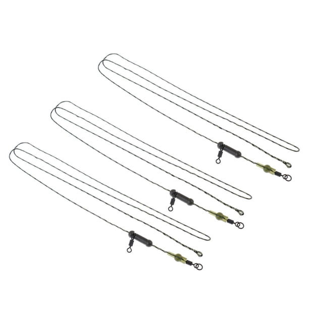 Juego de 3 piezas para pesca de carpa: plomos, clips, eslabones rápidos, emerillones y pelo. A002