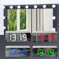 thumbnail image 1 of LED Digital Alarm Clock Temperature Desk Makeup Mirror Art Snooze Clock Bedroom Office Decoration,Rectangle, 1 of 9