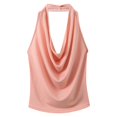 thumbnail image 4 of Xijirk Women Tank Top Draped Neck Sleeveless Slim Fit Camisole for Daily Casual Wear,RD1,L, 4 of 7