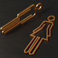 thumbnail image 4 of Letrero adhesivo acrílico para inodoro, símbolo de pared para baño para hombres y mujeres, letrero para puerta de baño de color dorado de 8,6 pulgadas para restaurante de oficina (dorado), 4 of 5