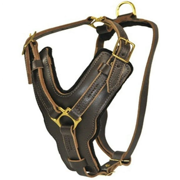 Dean & Tyler Leather Dog Harness The Victory Brown Large