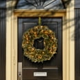 thumbnail image 2 of National Tree Company Pre-Lit Artificial Christmas Wreath, Green, Glittery Bristle® Pine,  Silver Glitter Bristle, Pine Cones, 50 Twinkly™ Lights brand smart LED lights, 24 Inch, 2 of 4